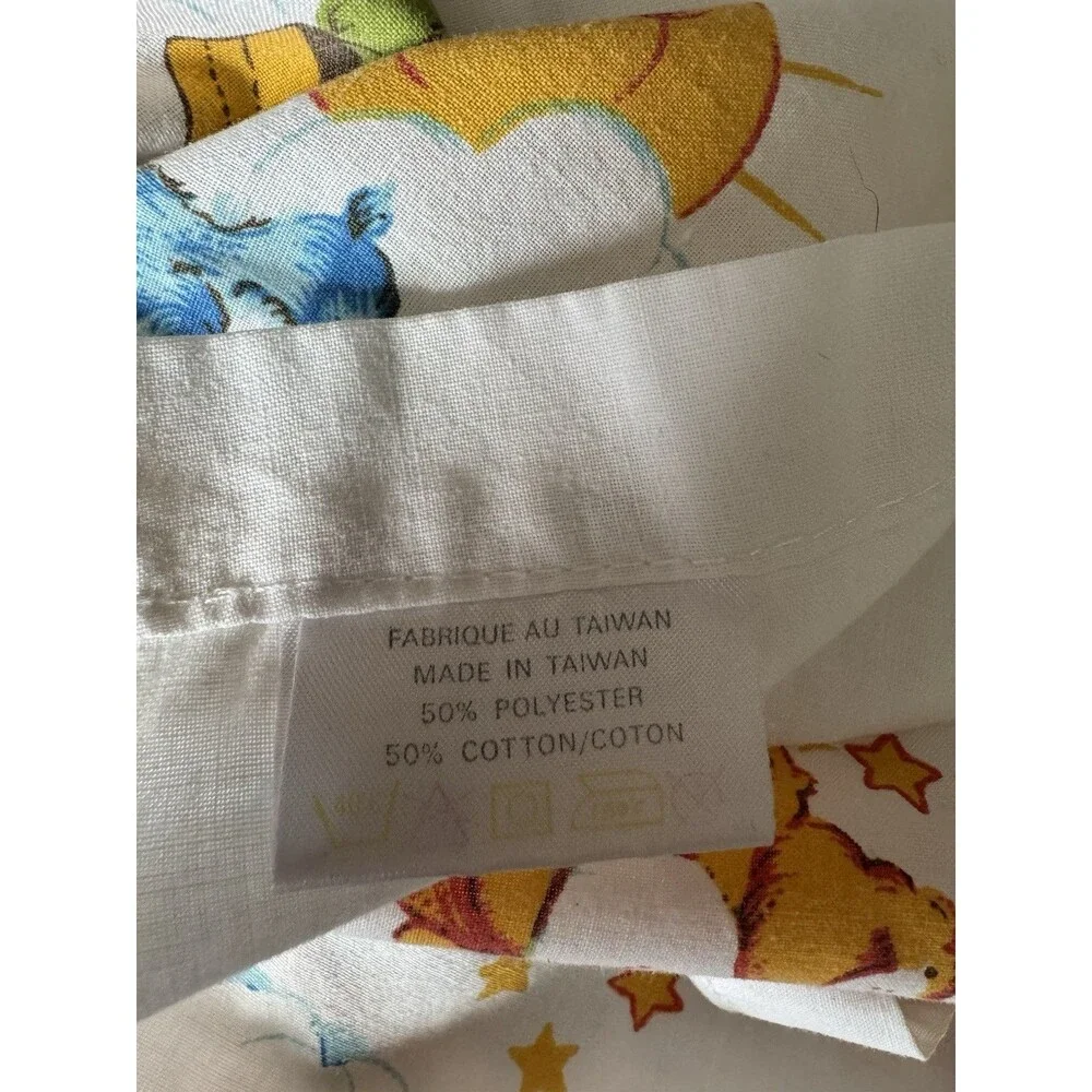 Vintage 1983 Care Bears Flat Sheet Rainbow Print American Greetings Marimac EUC